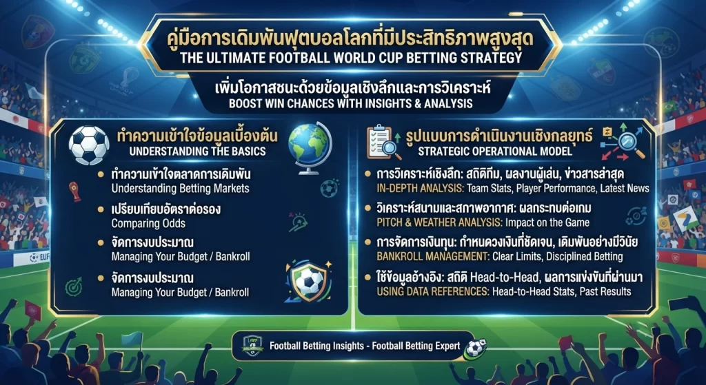 กลยุทธ์การเดิมพันฟุตบอลโลกให้เกิดประสิทธิภาพสูงสุด